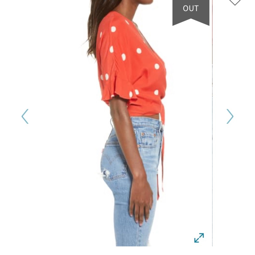 NWOT Rails Dot Print Wrap Top (Small) - Picture 5 of 8